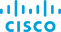 'Cisco' text with blue vertical lines above